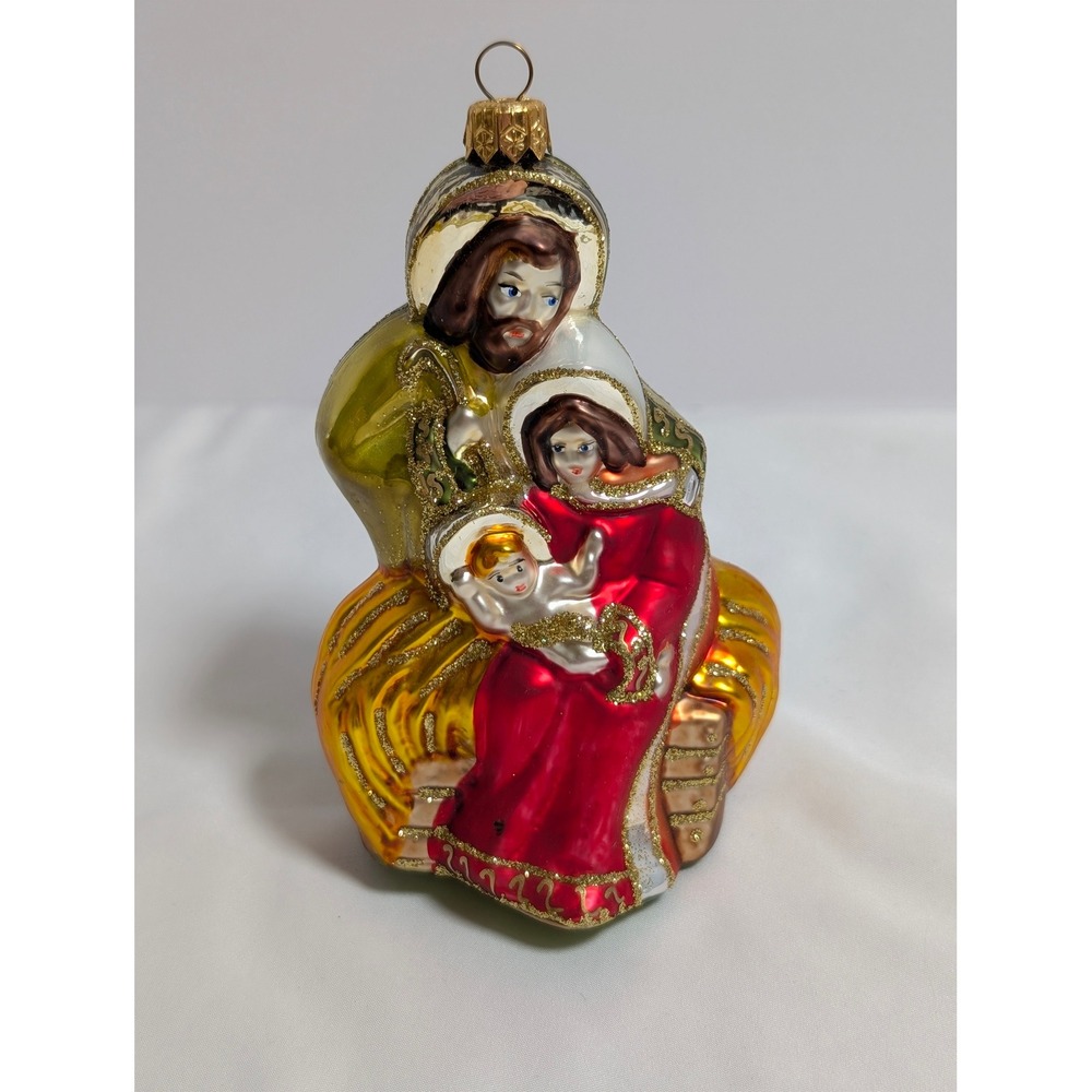 Silverado Holy Family Nativity Glass Christmas Ornament Joseph Mary Baby Jesus